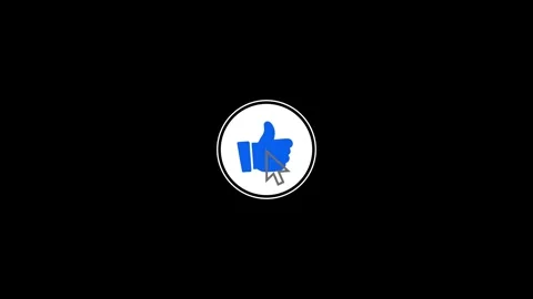 Animated thumbs up like button icon transitioning on black background Stock Footage 318363719