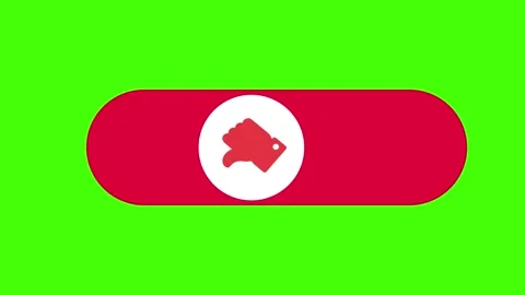 Animated Thumbs Down Button Interaction on Green Screen Video stock 347006462