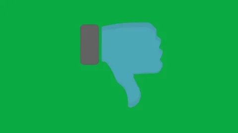 Animated thumbs down dislike icon moving on green screen background for video ui 스톡 동영상 332475022