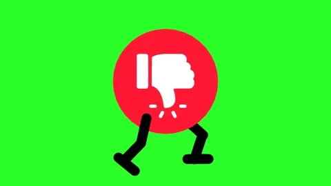 Animated Thumbs Down Symbol Running for Social Media Concept Stock Footage 317625385