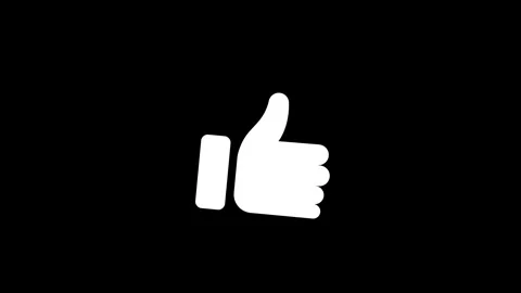 Animated thumbs-up icon on black background. Bold and minimalist approval Stock Footage 311883744