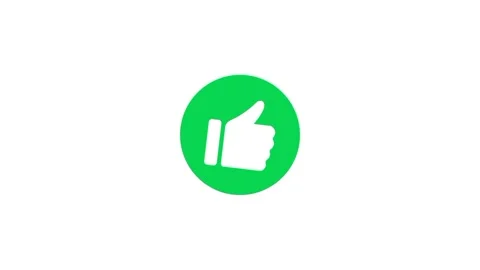 Animated Thumbs Up Icon inside Green Circle on White Background – Like Symbol Vidéo 296845735