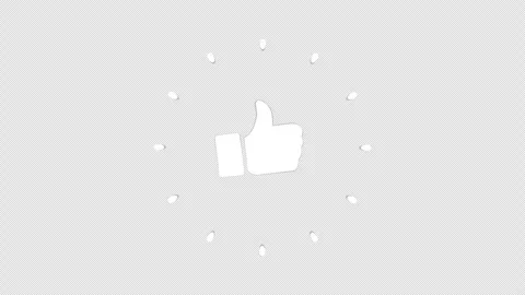 Animated thumbs up icon with red radiating spikes on alpha background, moti.. Stock Footage 316780753