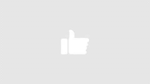 Animated Thumbs Up Like Icon White Hand Symbol on Transparent Background Stock Footage 318826358