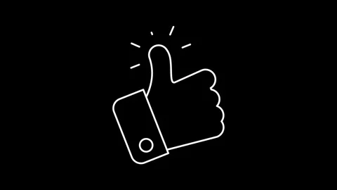 Animated thumbs up icons in thin line style 動画素材 321088656