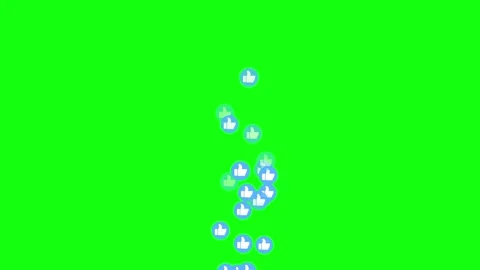 Animated Thumbs Up Reaction Bubbles Floating Up on Green Screen Vídeo Stock 337925214
