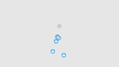 Animated Thumbs Up Reaction Bubbles Floating Up on Transparent Background with Vídeo Stock 337925256