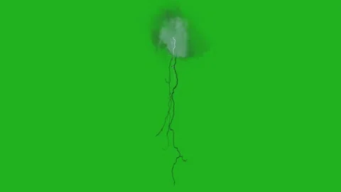 Animated Thunderbolt On green Screen Stock Footage 243631367