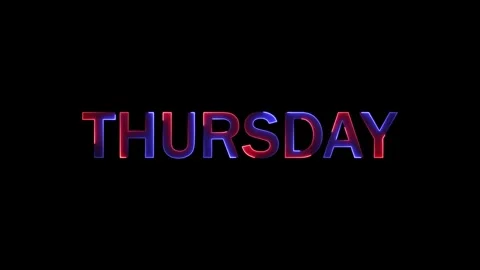 Animated thursday word with blue and red neon glow effect on black backgrou.. Stock Footage 333878257