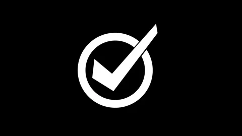 Animated Tick Mark in Circle Outline, Circular Check Icon Animation Stock Footage 307765879