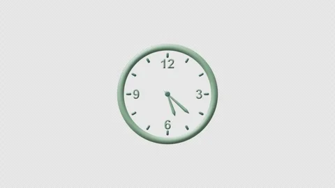 Animated time 24 hour wall clock Stock Footage 280494294