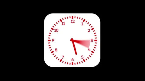 Animated Time Countdown Analog Clock, Isolated Rotating Analog Countdown Time Stock Footage 309964558