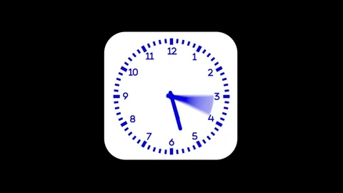 Animated Time Countdown Analog Clock, Isolated Rotating Analog Countdown Time Video stock 309964572