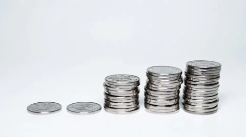 Animated time lapse coin stack Stock Footage 53763088