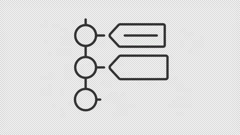 Animated timeline types line icons Stock Footage 335745801