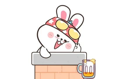 Animated Tipsy Rabbit - White Background Stock Footage 282782494