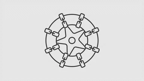 Animated tire chains line icon Stock Footage 318064368