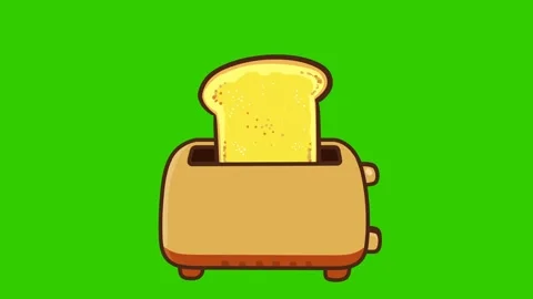 Animated Toaster - Green Screen Stock Footage 282785680