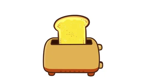 Animated Toaster - White Background Stock Footage 282785681