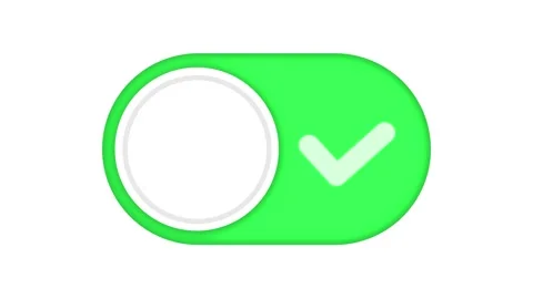 Animated toggle switch with checkmark and cross icon turning on and off. Us.. Stock Footage 340798998