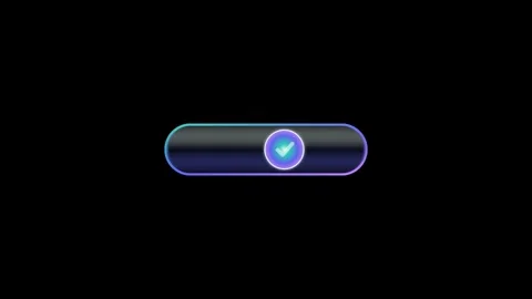 Animated toggle switch user interface element with modern neon glow colors .. Stock Footage 345546253
