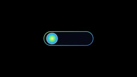 Animated toggle switch user interface element with a vibrant gradient color.. Video stock 345547050