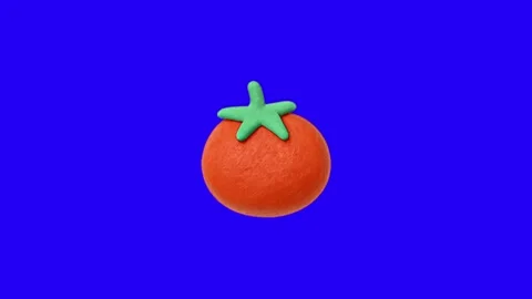 Animated Tomato on Blue Screen Background Video stock 337593413