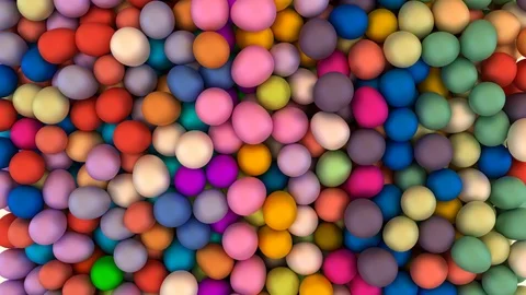 Animated top view and flying over pile of a lot of Easter or colorful plain eggs Stock Footage 104041537