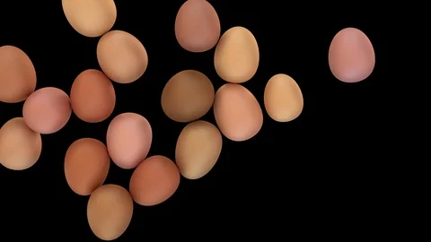 Animated top view of slowly rolling or tumbling from left to right many regular Stock Footage 104055442