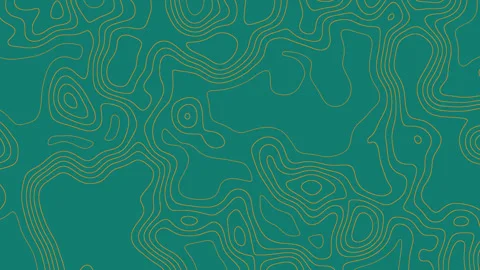 Animated topographic map background. Topography seamless pattern with teal Stock Footage 313450253