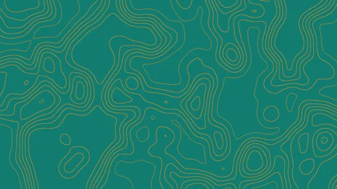 Animated topographic map background. Topography seamless pattern with teal Stock Footage 313782984