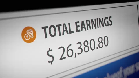 Animated Total Earning Report Stock Footage 160429469