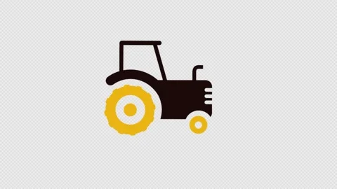 Animated Tractor Icon Moving Forward Stock Footage 310536838