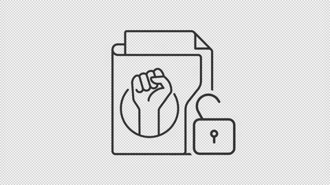 Animated trade union linear icon Stock Footage 236562756