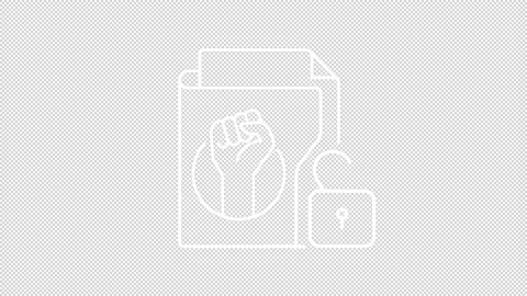 Animated trade union white line icon Stock Footage 236750201