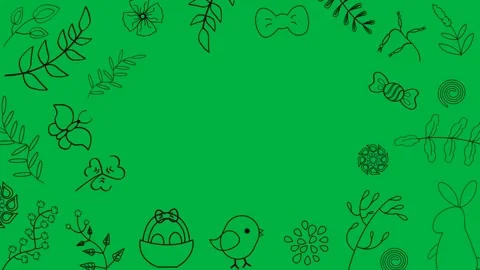 Animated traditional easter design on green screen Stock Footage 265140623