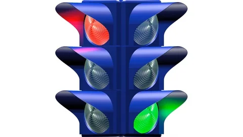 Animated Traffic Light Stock Footage