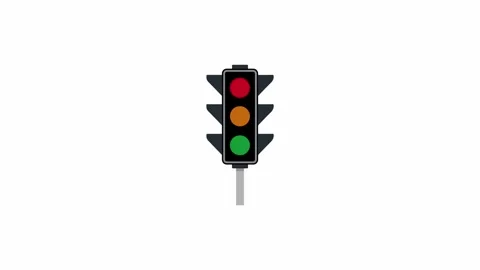 Animated Traffic Light Signal Sequence Loop Stock Footage 341878858