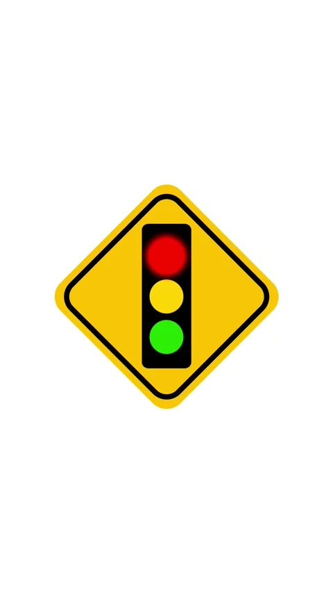 Animated Traffic Light Warning Sign Rota... | Stock Video | Pond5