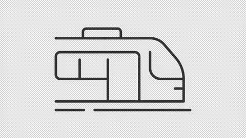 Animated train line icon Stock Footage 321854533