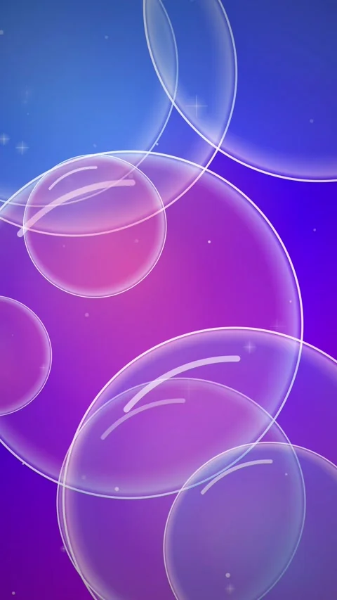 Animated Transparent Glowing Bubbles on Indigo Gradient Vertical Loop Stock Footage 346114695