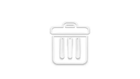 Animated trash bin icon emerges from abstract lines into delete symbol Video stock 341228998
