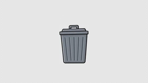 Animated Trash Bin Video - Transparent Stock Footage 287730726