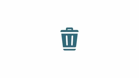 Animated Trash Can Icon Throwing Garbage Away Stock Footage 340183480