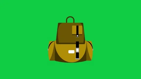 Animated travel backpack on a green screen for hiking. Stock Footage 300376384