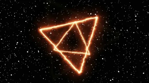 Animated Triangle Burning Star Object Sean 2 Stock Footage 154895096