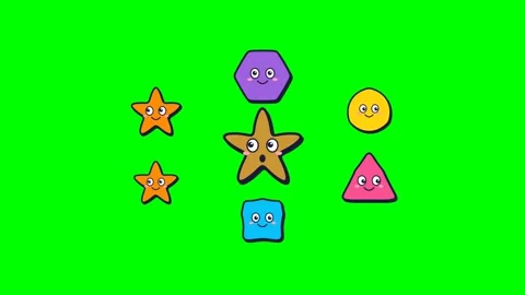 Animated Triangle Character Transitions onto a Friendly Pink Shape Stock Footage 348191491