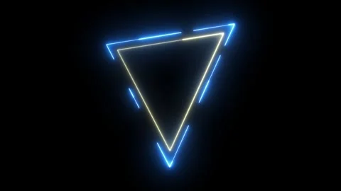 Animated triangle neon frame triangle neon frame cafe night club display ne.. Stock Footage 274216948