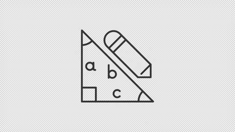 Animated triangle with pencil line icon Stock Footage 337776635