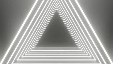 Animated triangular lights run from front to back in the hallway Stock Footage 250393937